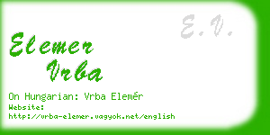 elemer vrba business card