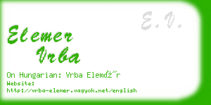elemer vrba business card